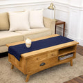 Solino Home 100% Pure Linen Table Runner Navy, Classic Hemstitch 14 x 48 in | by SolinoHome