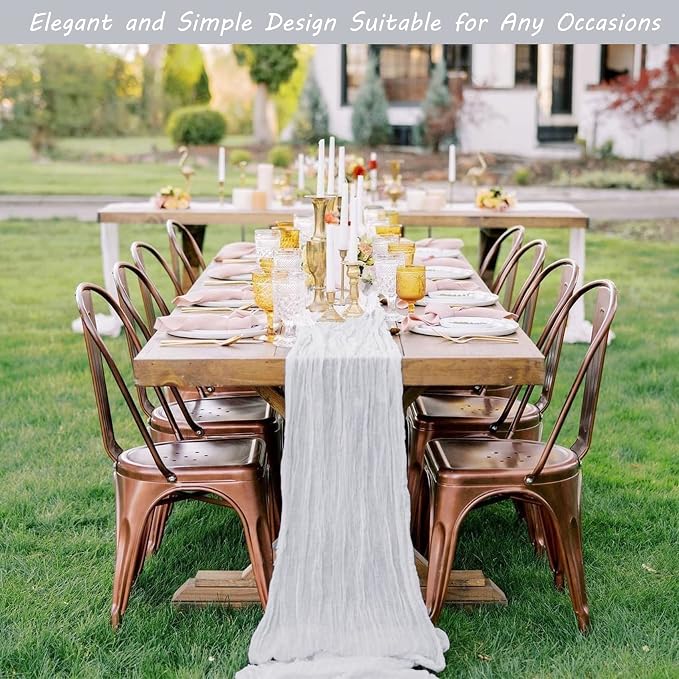 12 Pack 10Ft Cheesecloth Table Runner 35x120 Inch Boho Gauze Table Runner - Image 7