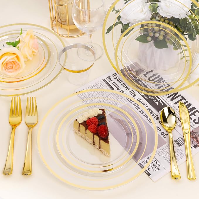 BESTSTAR 100PCS Clear Plastic Plates - Image 5