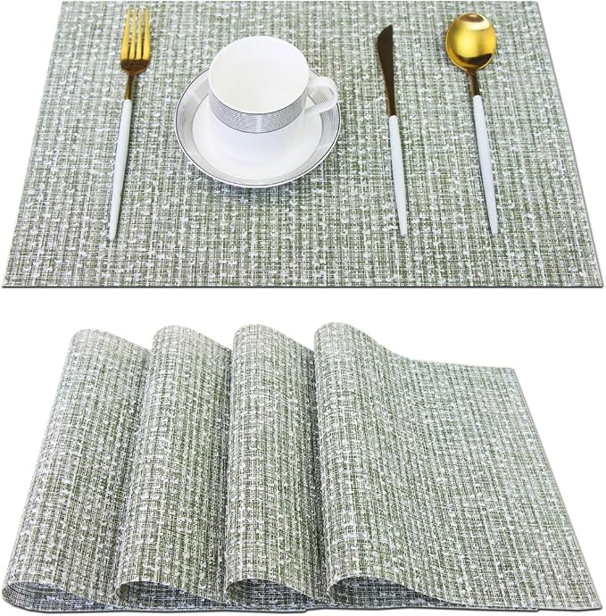 PIGCHCY Elegant Placemats Set of 4 Blended Woven Heat Resistant Durable by PIGCHCY