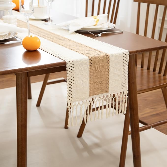 Boho Brown Table Runner, 12x108 Inches | - Image 6