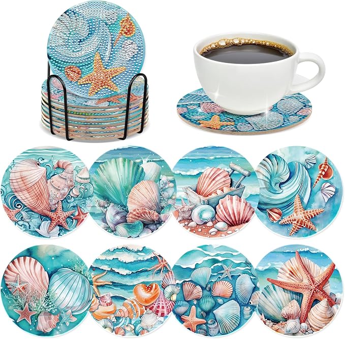 Ocean Diamond Painting Coasters by INCOK