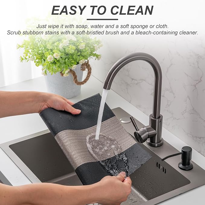 Placemats Set of 4 Washable Indoor | Outdoor Vinyl Place Mats - Image 3