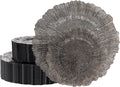 U-QE 60PCS Clear Black Plastic Plates, Heavy Duty Black Disposable Plates by U-QE