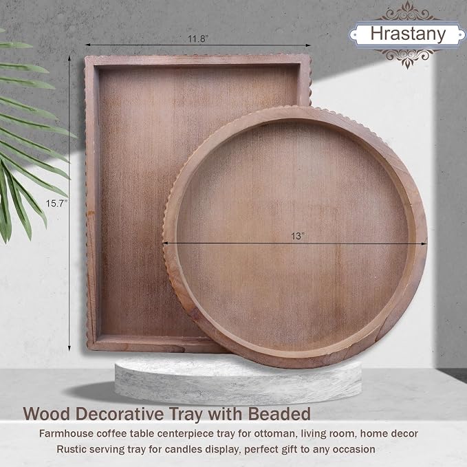 Hrastany Wood Decorative Serving Tray - Image 4