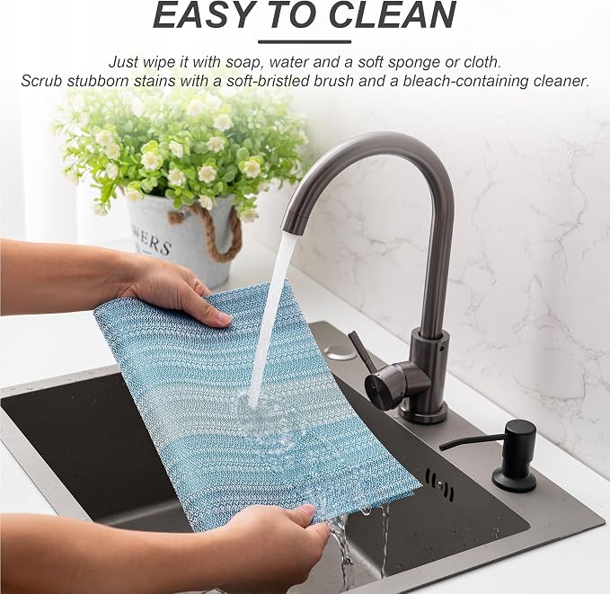 Placemats Set of 6 Washable Indoor | Outdoor Vinyl Place Mats - Image 3