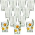 12 PCS Plastic Ribbed Drinking Glasses Green 10oz Vintage Ripple Stemless Wine by SHIQIKEJIPTY
