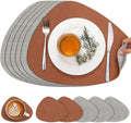 Faux Leather Placemats Set of 6, Dual Sided by Chitomars