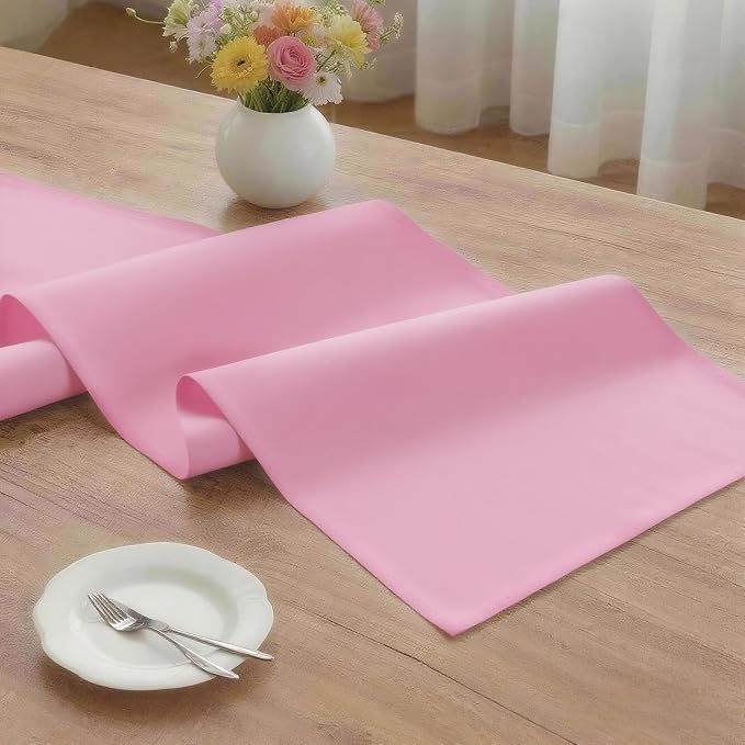 MEANMOY Pink Table Runner 48 Inches Long Waterproof Washable Table Runners | - Image 3