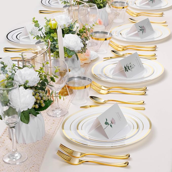 BESTSTAR 100PCS White Plastic Plates - Image 7