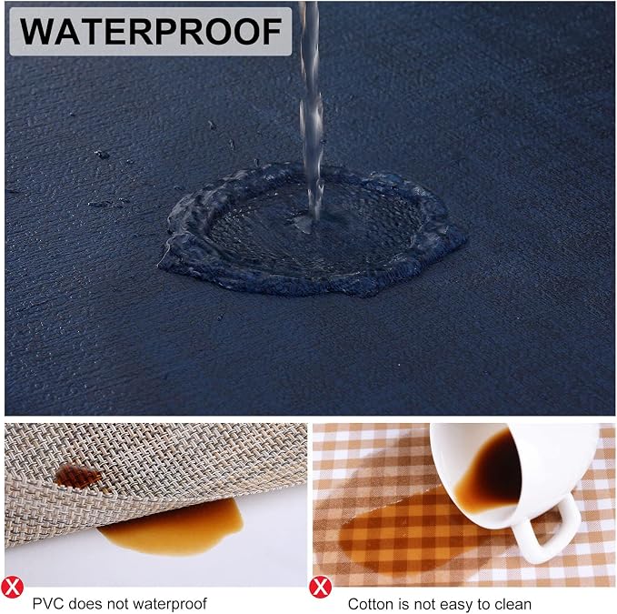 Faux Leather Heat Resistant Placemats 4 Packs, Waterproof Wipeable Dining PU - Image 4