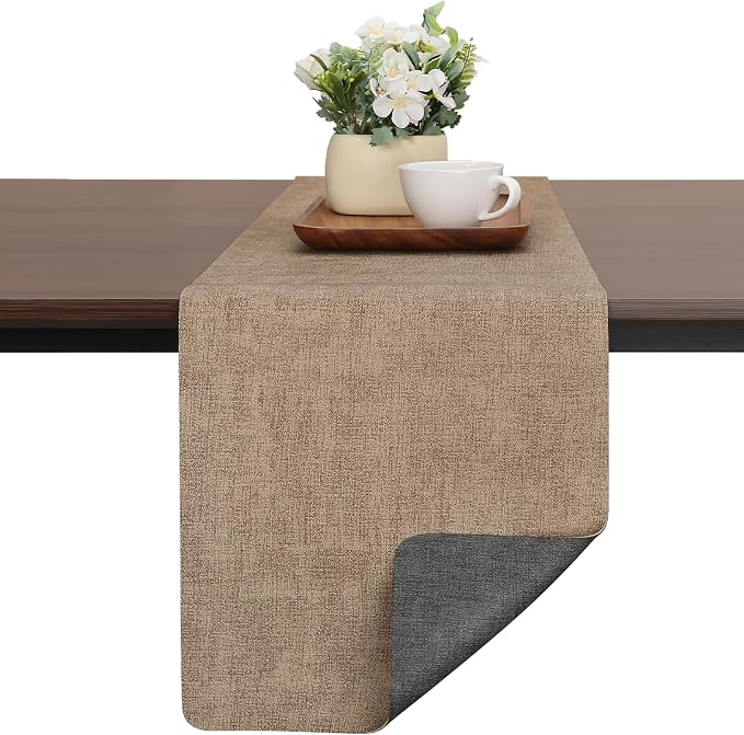 Table Runners 94 Inch Long, Dual-Sided Faux Leather Table Runner | Waterproof by Chitomars