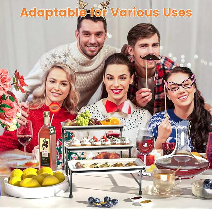 3 Tier Serving Tray for Party, Tiered Platter, sturdy & stable. For cookies - Image 7
