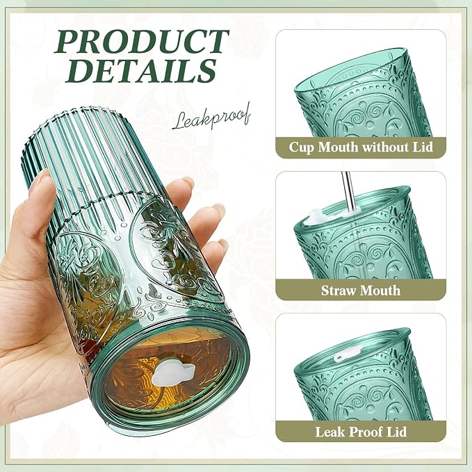 8 Set 20oz Vintage Plastic Tumbler - Image 2