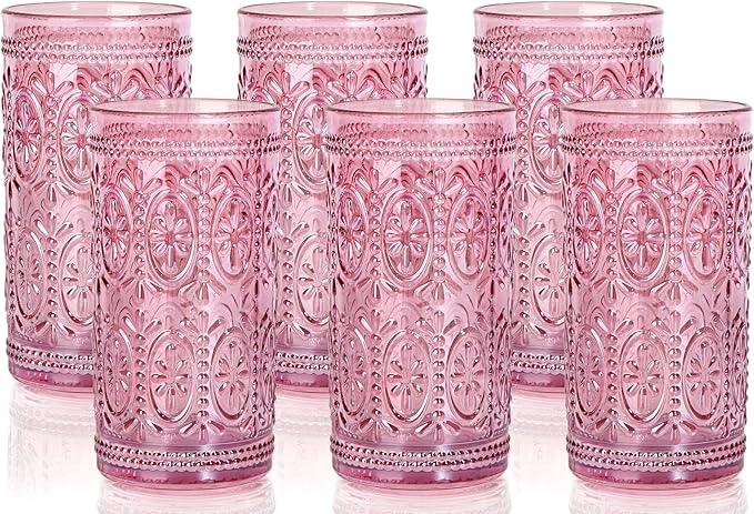 Darlion Vintage Glassware, 12oz Highball Glasses | Lead-Free Glass, Food Grade by PurchaseNow