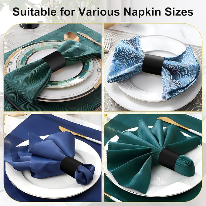 Holiday Parties Napkin Rings Set of 100, 2 Colors in 1, Reusable Adjustable - Image 4