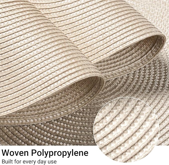 FunWheat Round Braided Placemats Set of 8 Place Mats - Image 3