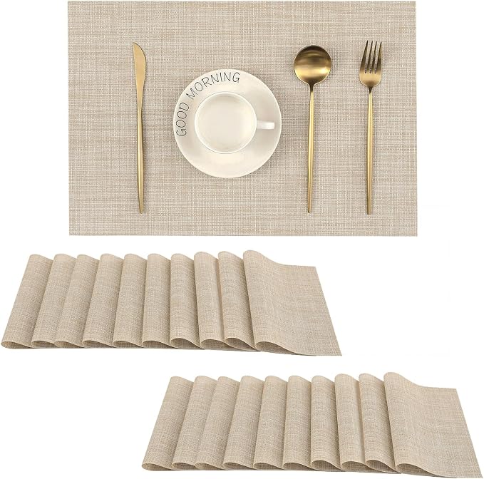 Leetaltree Beige Placemats Set of 20 by Leetaltree-ArtatEveryTable