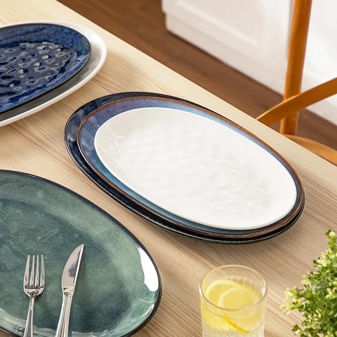 vancasso Ceramic Serving Platters Set of 3, Oval 16/14.7/13.5 Inch Porcelain - Image 8