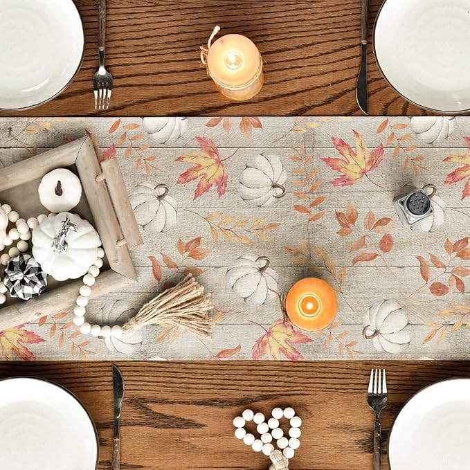 Artoid Mode 210 GSM Fall Table Runner 13x120 Inch Home Party Decor | Pumpkins - Image 7
