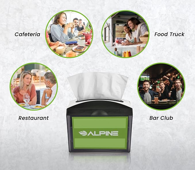 Alpine 3 Pack Tabletop Commercial Napkin Dispenser Restaurant Napkin Holder - Image 6