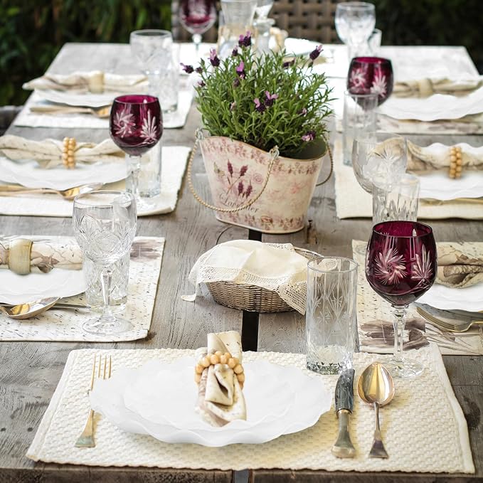 LIYH 50 Pcs White Scalloped Plastic Plates Reusable - Image 4