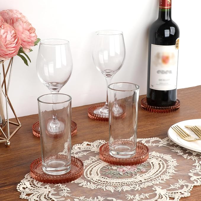Modern Clear Coaster Set of 5- Glass Coasters - Image 2