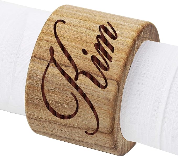 The Wedding Party Store Custom Personalized Wood Napkin Rings by MyPersonalMemories
