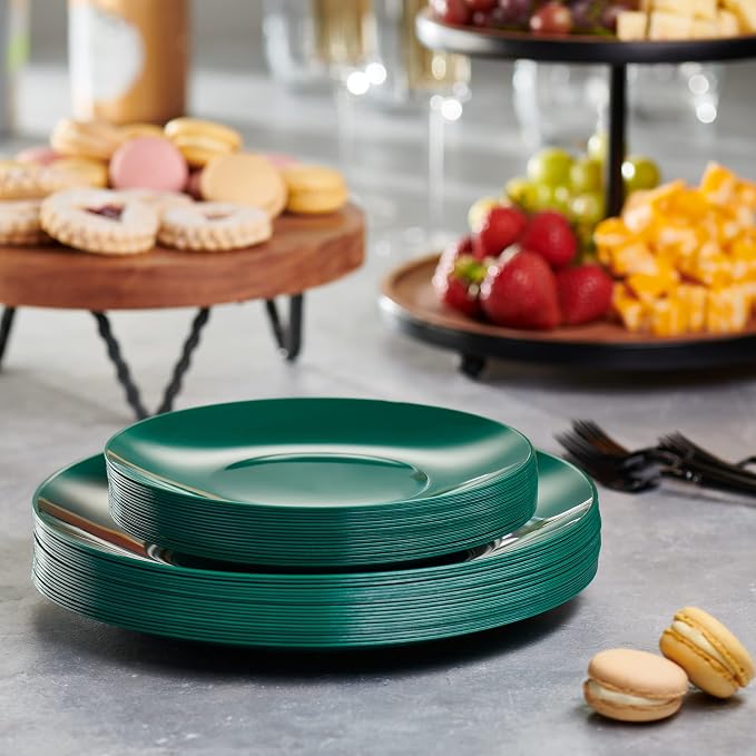 PLASTICPRO 128 Piece Combo Plates Christmass Set includes 64-7'' inch Plates & - Image 4