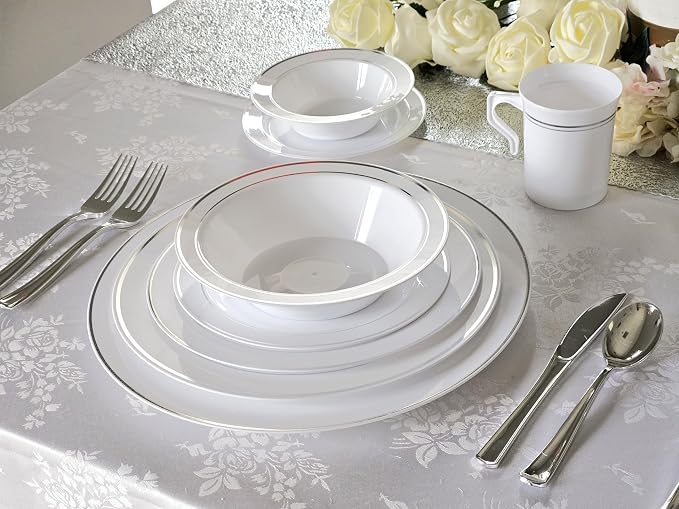 " OCCASIONS " 40 Piece Plates Pack, Heavyweight Disposable Wedding Party - Image 4