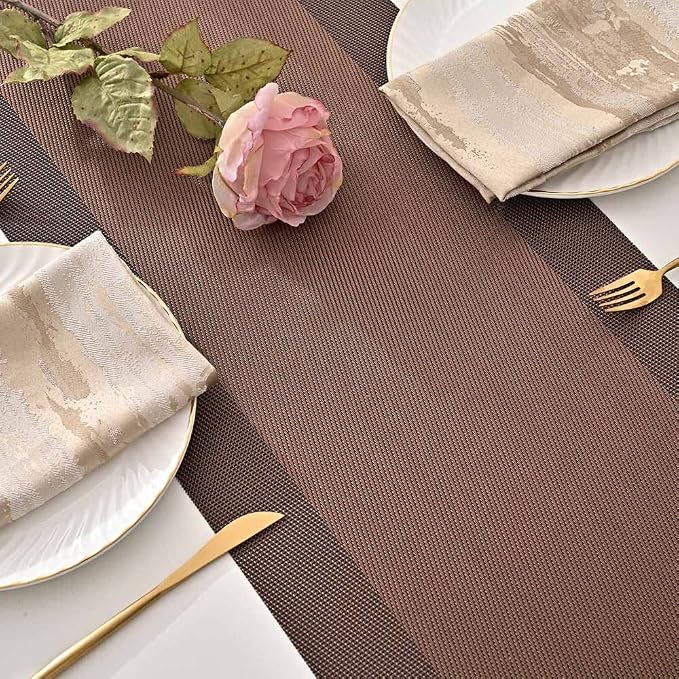GIVERARE Table Runner, 12x72in Heat-Resistant Woven Vinyl Long Tabletop - Image 4