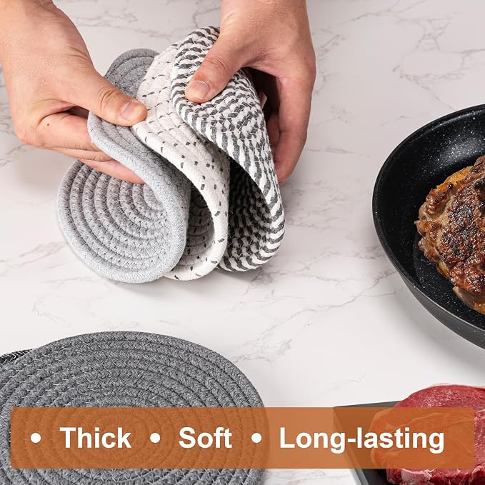 7 Inch Trivets for Hot Dishes, Pot Holders for Kitchen, Hot Pads, Coasters | 5 - Image 3
