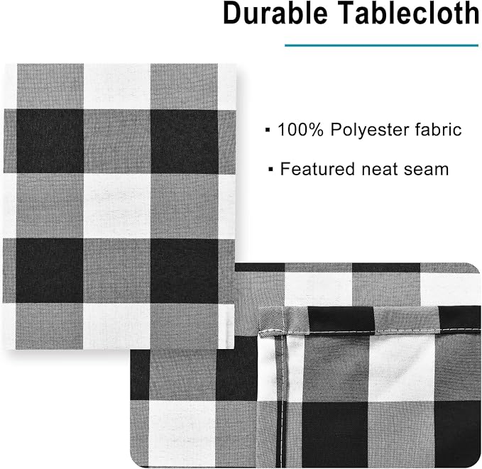 60 x 102 Inch Checkered Tablecloth Rectangle - Image 4