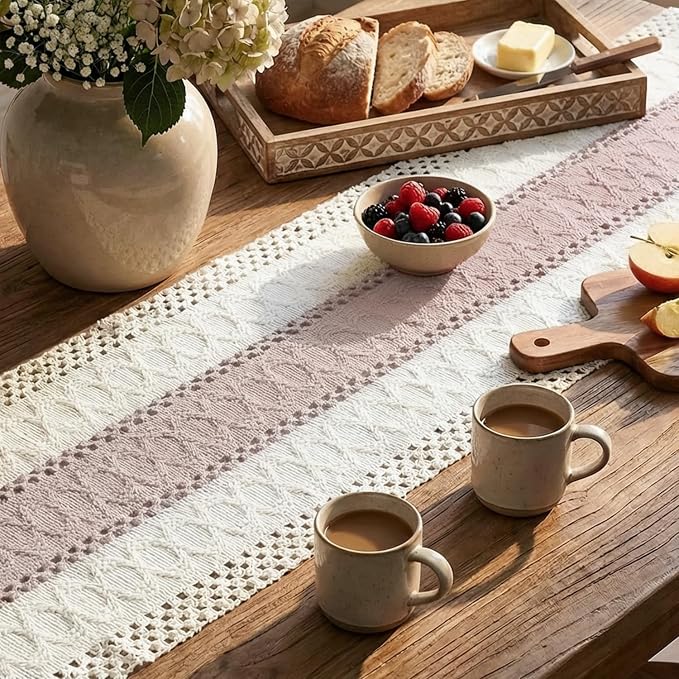 Artoid Mode Pink Farmhouse Rustic Table Runner 12x72 Inch | Seasonal Holiday - Image 3