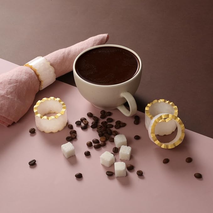 Rustic Epoxy Resin Napkin Rings Set of 6 - Image 5