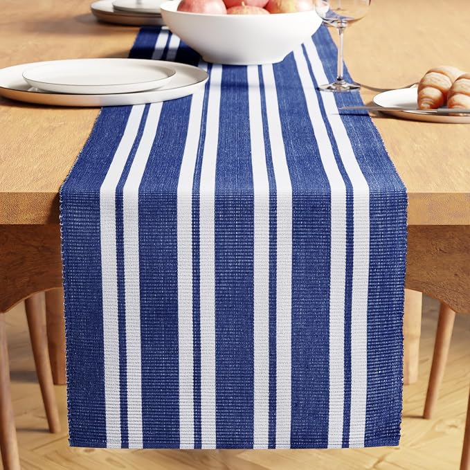 Encasa XO Dining Table Runner 13"x98" | Yarn Dyed Fine Ribbed Cotton | Franca by EncasaXO