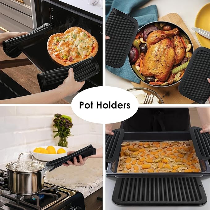 Silicone Trivets for Hot Pots and Pans, 4 Pack Heat Resistant Pot Holders for - Image 4
