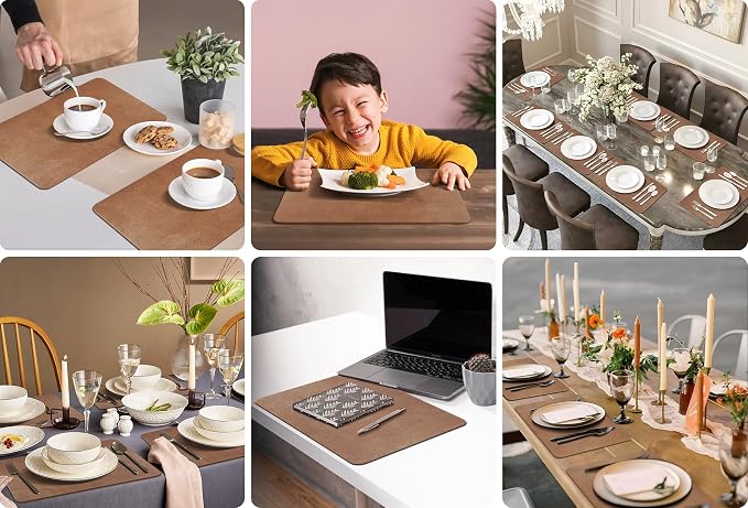 Aofmee Faux Leather Placemats Set of 6 - Image 8