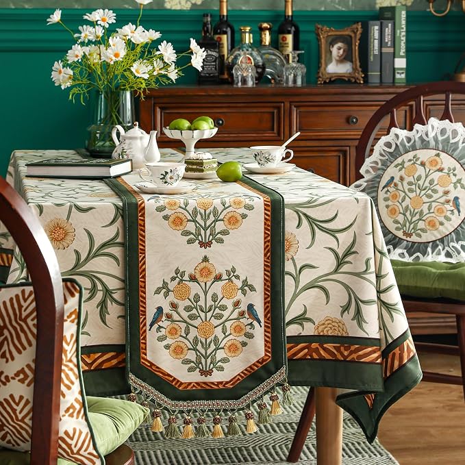 Patdrea Designer Vintage French Velvet Table Runner, Thanksgiving Dining Table - Image 8