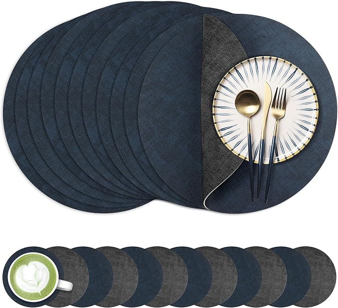 Fyvva Placemats Set of 12, Stain & Scratch Resistant, by Fyvva