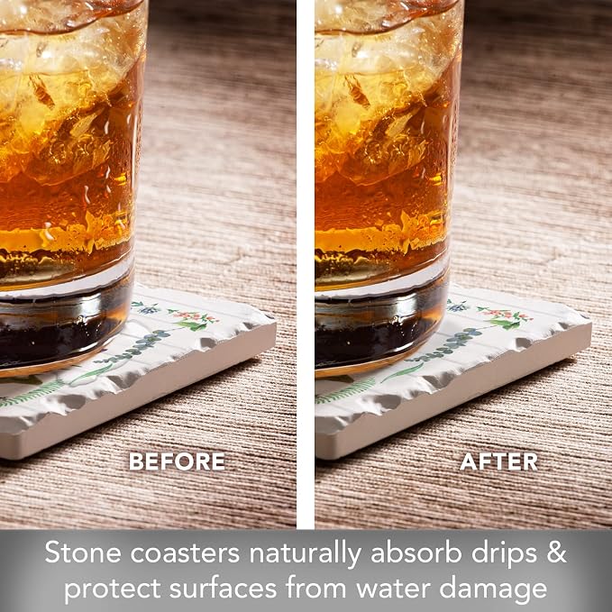 Thirstystone Spring Gnome 4 Pack Assorted Tumbled Tile Stone Coasters | 4" - Image 3
