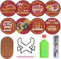 Bartogro 8 Pcs Diamond Painting Coaster Kits, DIY Football Diamond Art Coasters by Bartogro