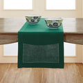 Solino Home 100% Pure Linen Table Runner Rainforest Hemstitch, 14 x 90 in | by SolinoHome