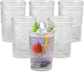 ZMOWIPDL Drinking Glasses Set of 6, 13oz Flower Design Clear Glass Cups | by ZMOWIPDL