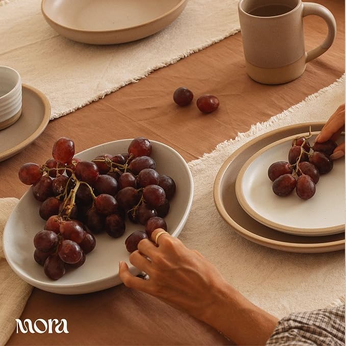 MORA Jumbo and Large Serving Dishes Set of 2, 13 inch and 12 inch Ceramic - Image 5