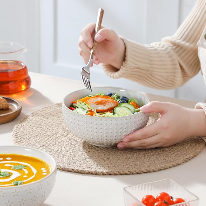 MALACASA Cereal Bowls, 30 Ounce Ceramic Soup Bowl - Image 6