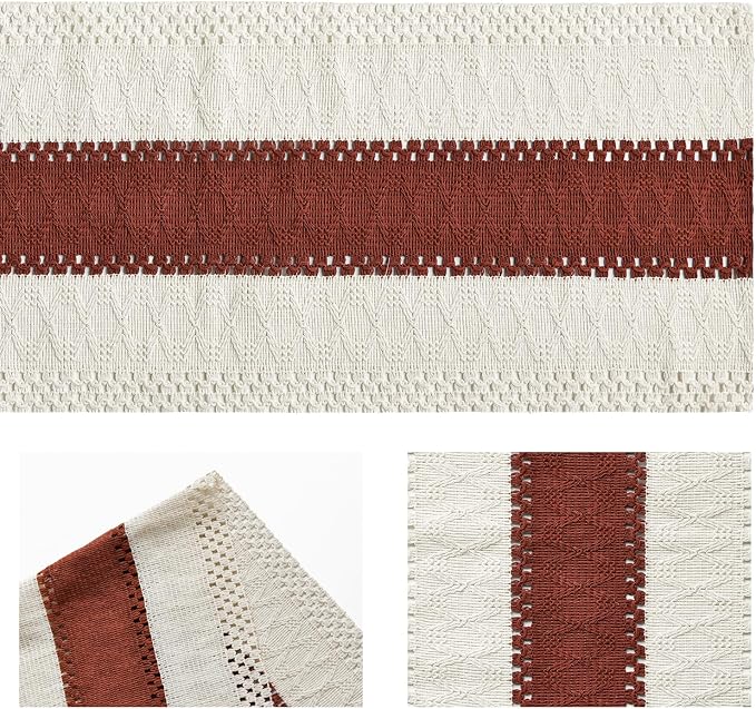 Artoid Mode Caramel Farmhouse Rustic Table Runner 12x108 Inch | Seasonal - Image 6