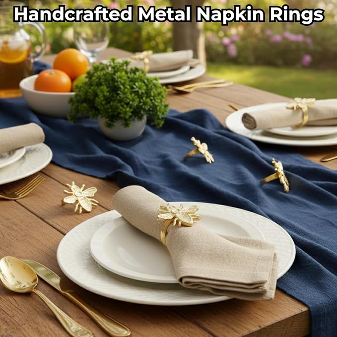 ALPHA Living HOME Decorative Bee Napkin Rings - Image 5