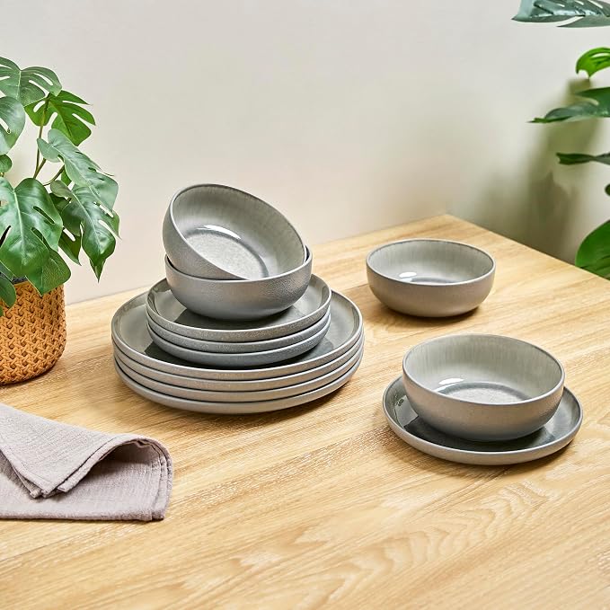 Sango Asher 12-Piece Stoneware Dinnerware Set - Image 4