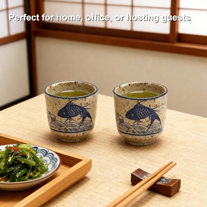 Japanese Tea Cups, 6 OZ Handless Matcha/Coffee Mug, Asian Teacup - Image 5
